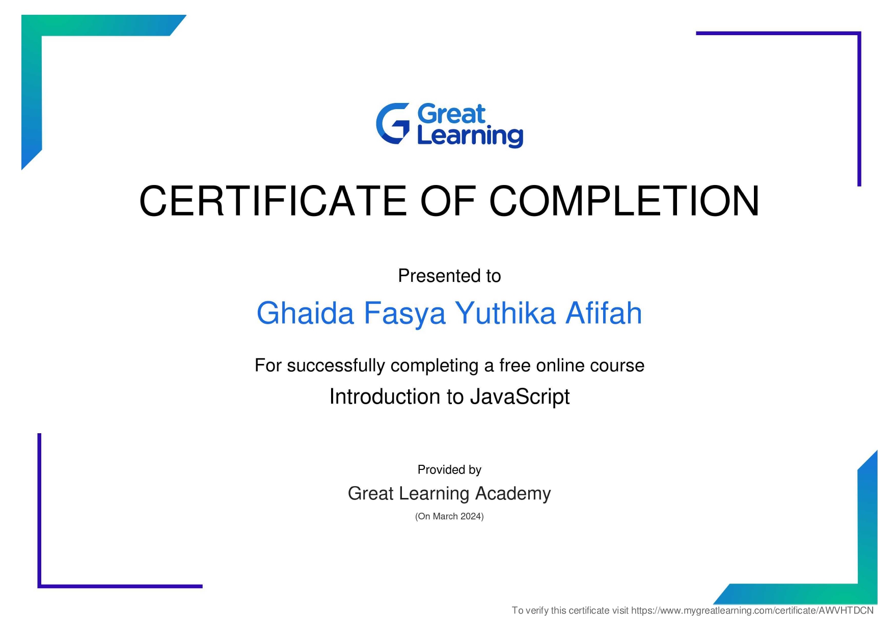 Certificate Image